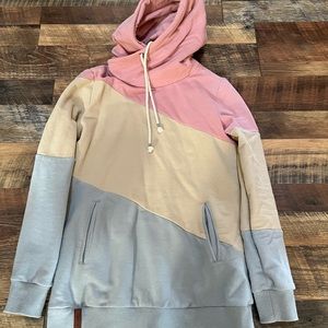 Women’s Small Ampersand Avenue Tricolor Double hood Sweatshirt